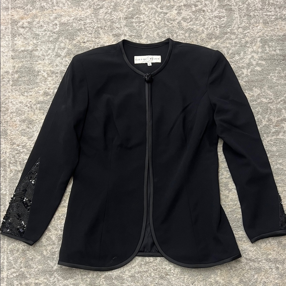 Lillie Rubin Black Blazer with Sequin Detail